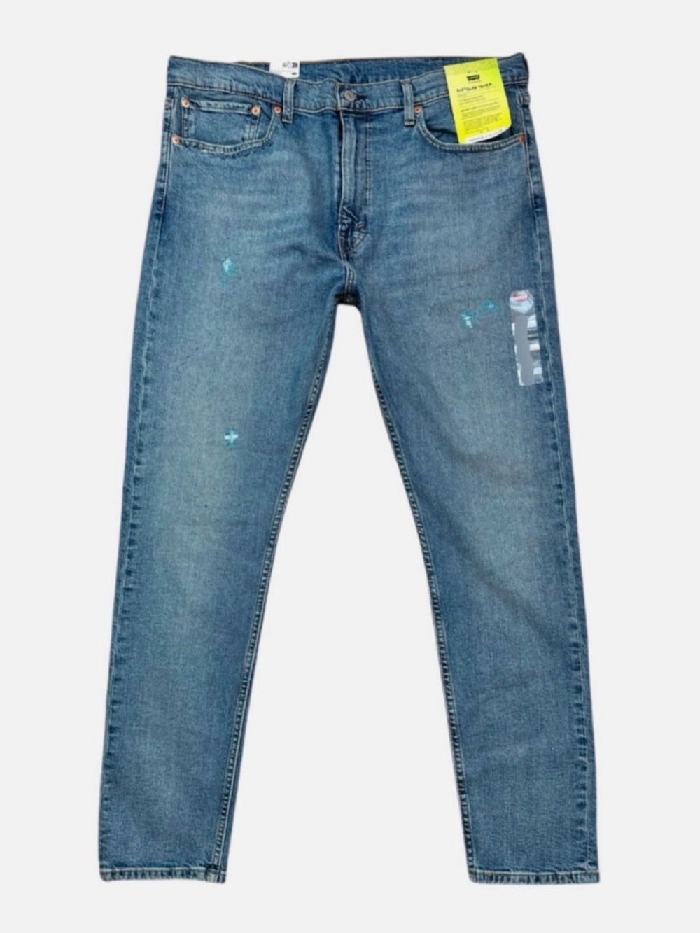 Levis Classic 512 Slim Taper Jeans 33x32 Distressed Repaired Stretch Denim NWT